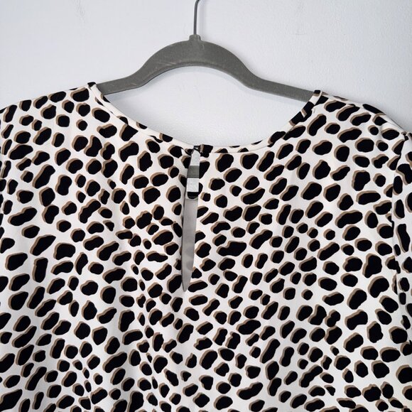 Ann Taylor Womens Animal Print Dress Size 14 Short Sleeves Pullover - Picture 7 of 8